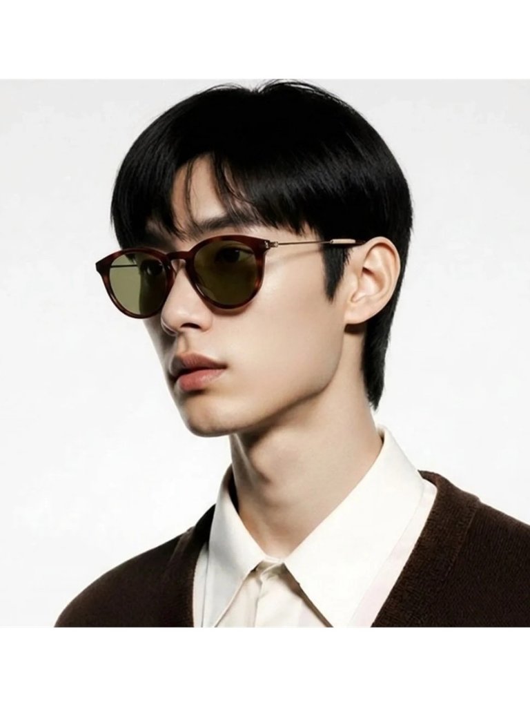 Brand New Gucci Gg1048s 002 Round Sunglasses Havana With Green Lenses